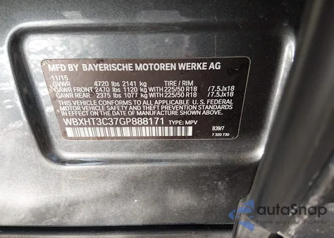 2016 BMW X1 xDrive28I z USA, uszkodzony, nr VIN WBXHT3C37GP888171